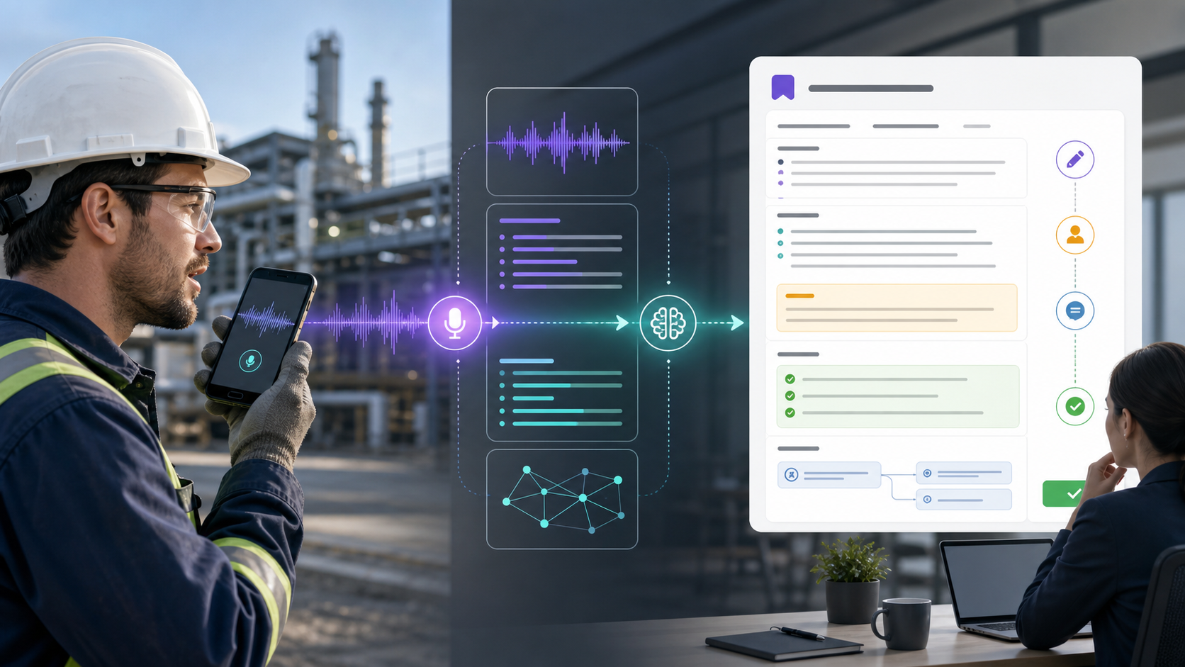 Field voice note transformed into a reviewed structured company wiki entry