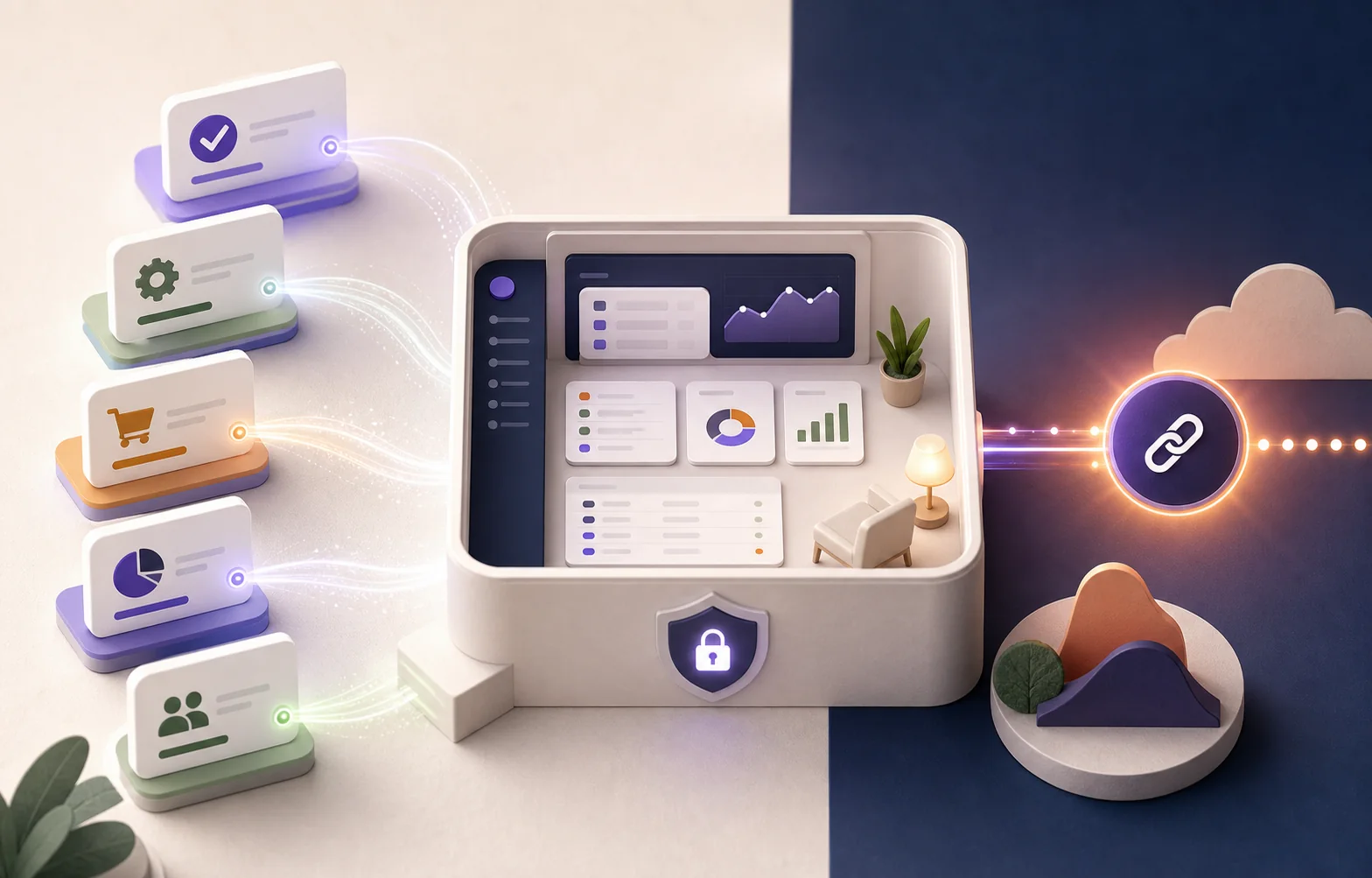 Industry templates flowing into a private personalized demo workspace