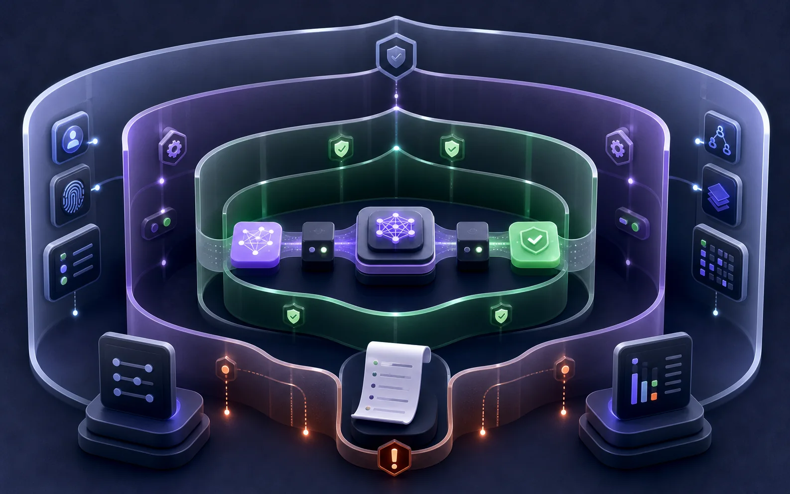 Layered workflow security checks around an AI-grown process